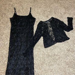 Vintage beaded two piece dress and jacket